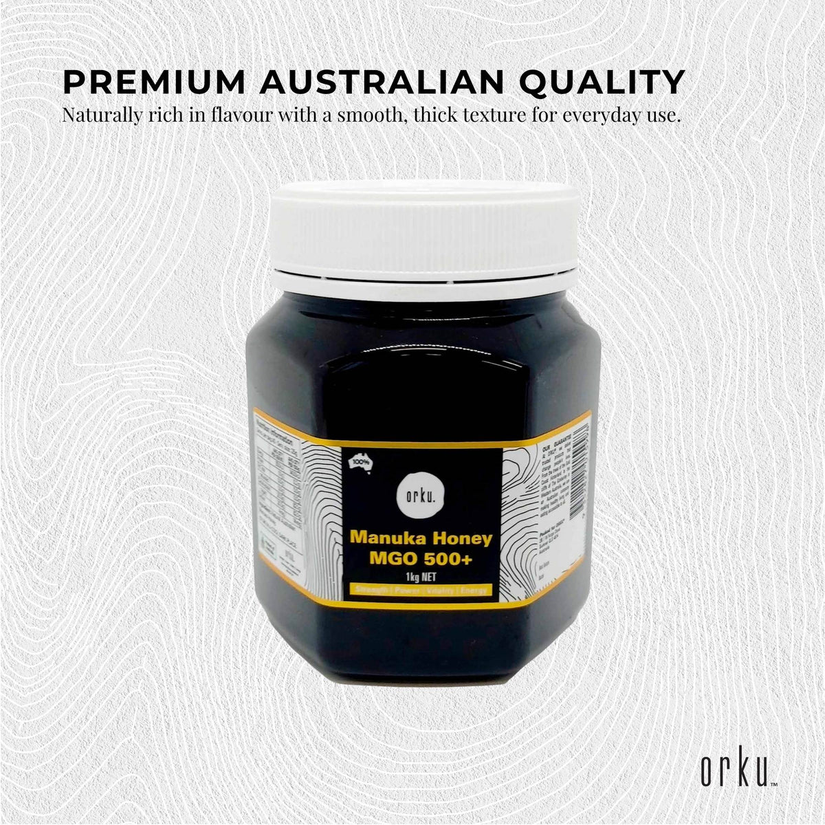 Orku MGO 500+ Australian Manuka Honey 1Kg - Raw Jelly Bush Honey-3