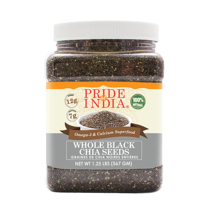 Whole Black Chia Seeds - Omega-3 & Calcium Superfood Jar